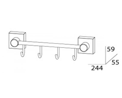 Держатель с 4-мя крючками 25 см FBS Esperado ESP 025