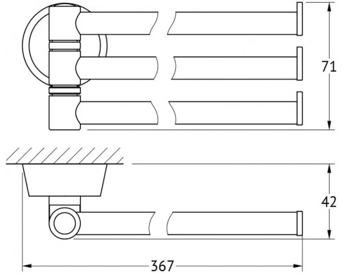 Полотенцедержатель FBS Vizovice VIZ 045 поворотный тройной, хром