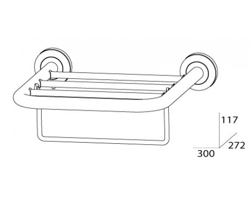 Полка для полотенец FBS Standard STA 039 длина 30 см