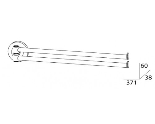Полотенцедержатель FBS Standard STA 044 двойной поворотный, 37.1 см, хром