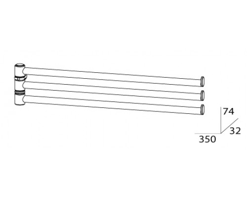 Держатель для полотенец поворотный FBS Universal UNI 037 тройной, 35 см, хром