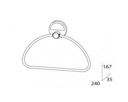 Кольцо для полотенца FBS Luxia LUX 022, 24 см, хром