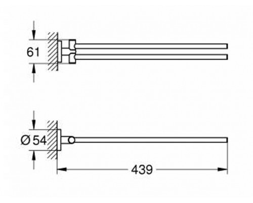 Полотенцедержатель Grohe Essentials 40371GL1, 44 см, холодный рассвет глянец