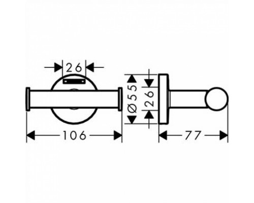 Крючок Hansgrohe Logis 41725000 двойной