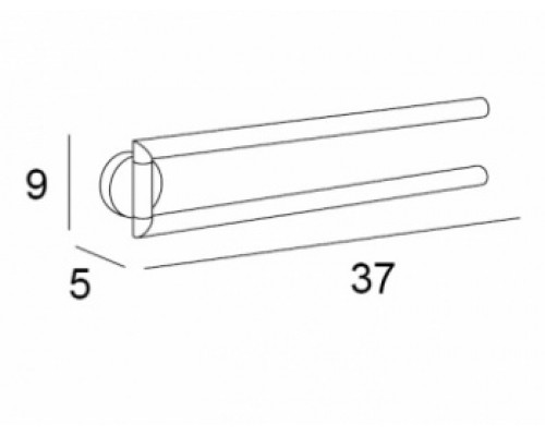 Полотенцедержатель двойной Inda Gealuna A10150CR, 37 см, хром