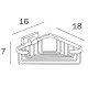Угловая корзинка-полочка Inda Lea 17,4 x 15,5 см