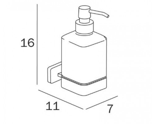 Дозатор для мыла Inda Lea A18120NE21 настенный, цвет: черный матовый