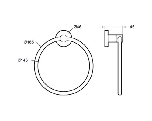 Кольцо для полотенец Jacob Delafon Classique, хром, E77822-CP, 14.5 см, хром