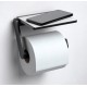 Держатель туалетной бумаги с полкой для телефона Keuco Plan, черный матовый, 14973370000