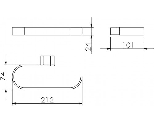 Полотенцедержатель Langberger Lugano 24038A, 21,2 см, хром