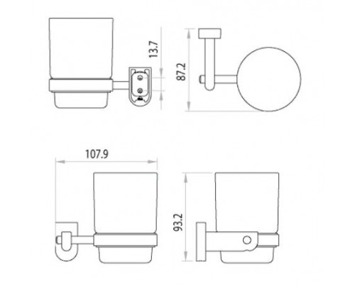 Стакан с держателем Lemark Omega LM3136C