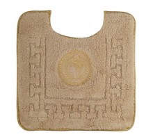 Коврик для WC Migliore, вышивка логотип АФИНА, капучино, окантовка золото, 60 х 60 см, 30788