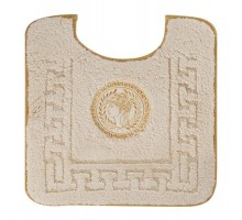 Коврик для WC Migliore, вышивка логотип АФИНА, кремовый, окантовка золото, 60 х 60 см, 30776