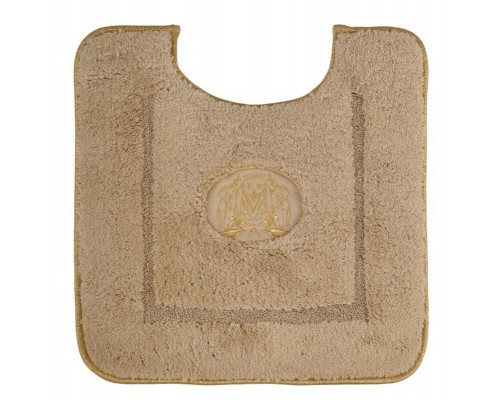 Коврик для WC Migliore, вышивка логотип MIGLIORE, капучино, окантовка золото, 60 х 60 см, 30784
