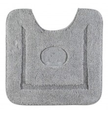 Коврик для WC Migliore, вышивка логотип MIGLIORE, серый, окантовка серебро, 60 х 60 см, 30764