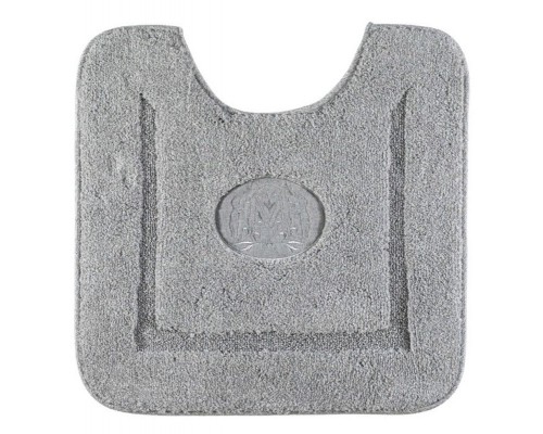 Коврик для WC Migliore, вышивка логотип MIGLIORE, серый, окантовка серебро, 60 х 60 см, 30764