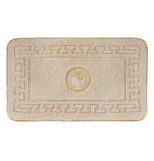 Коврик для ванной комнаты Migliore, вышивка логотип АФИНА, кремовый, окантовка золото, 60 х 100 см, 30774