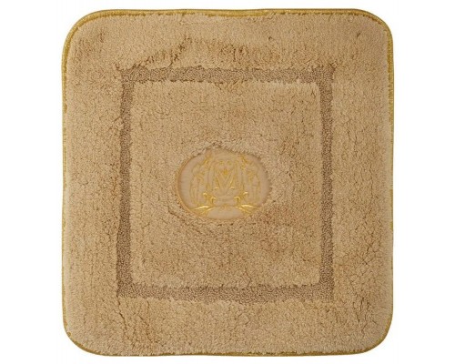 Коврик для ванной комнаты Migliore, вышивка логотип MIGLIORE, капучино, окантовка золото, 60 х 60 см, 30783