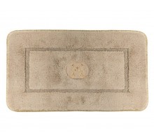 Коврик для ванной комнаты Migliore, вышивка логотип MIGLIORE, капучино, окантовка золото, 70 х 140 см, 30781