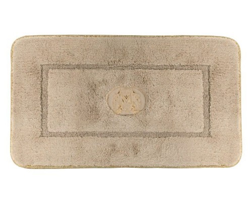 Коврик для ванной комнаты Migliore, вышивка логотип MIGLIORE, капучино, окантовка золото, 70 х 140 см, 30781