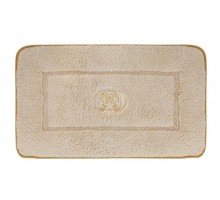 Коврик для ванной комнаты Migliore, вышивка логотип MIGLIORE, кремовый, окантовка золото, 60 х 100 см, 30770