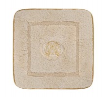 Коврик для ванной комнаты Migliore, вышивка логотип MIGLIORE, кремовый, окантовка золото, 60 х 60 см, 30771