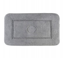 Коврик для ванной комнаты Migliore, вышивка логотип MIGLIORE, серый, окантовка серебро, 60 х 100 см, 30760