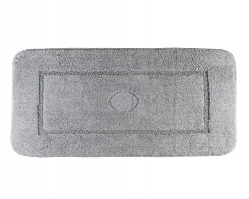 Коврик для ванной комнаты Migliore, вышивка логотип MIGLIORE, серый, окантовка серебро, 70 х 140 см, 30754
