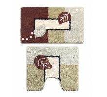 Набор ковриков для ванной комнаты Milardo Late Autumn 50 x 80 см + 50 x 50 см, 340PA68M13, полиэстер-акрил, бежевый
