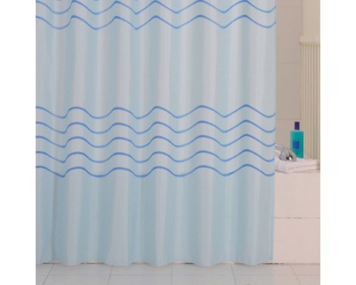 Штора для ванной комнаты Milardo Milardo Waves 650P180M11 180 x 200 см, полиэстер, голубой