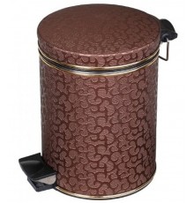Корзина для мусора Camelos 05FDG-9 коричневый кожзам с микролифтом и золотым молдингом, 5 литров
