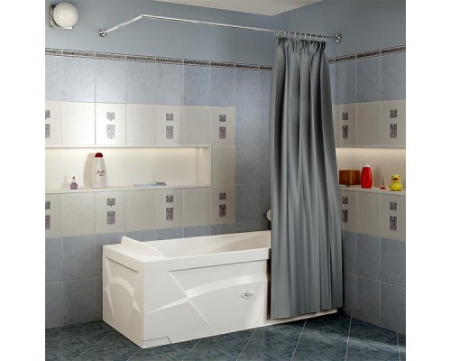 Карниз Г-образный Радомир 1-12-2-0-0-982 для прямоугольной ванны 150 x 75 см, хром