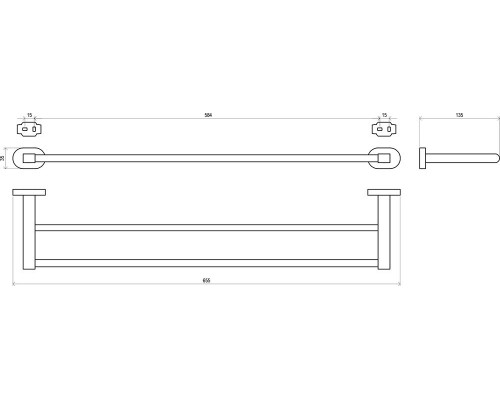 Полотенцедержатель двойной Ravak Chrome CR 320.00, 65 см, хром, X07P193