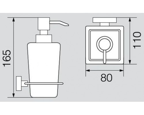 Дозатор жидкого мыла настенный Veragio Ramba, хром/матовое стекло VR.RMB-4970.CR