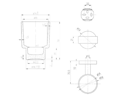 Стаканчик настенный Villeroy&Boch TVA15101800061