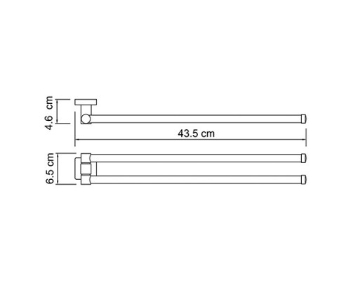 Полотенцедержатель WasserKRAFT  6531, 43.5 см, хром