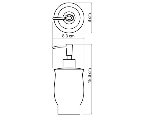Запасной дозатор для жидкого мыла фарфоровый WasserKraft C183