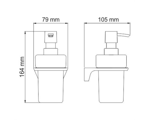 Дозатор для жидкого мыла WasserKRAFT  K-7299 стеклянный, 200 ml