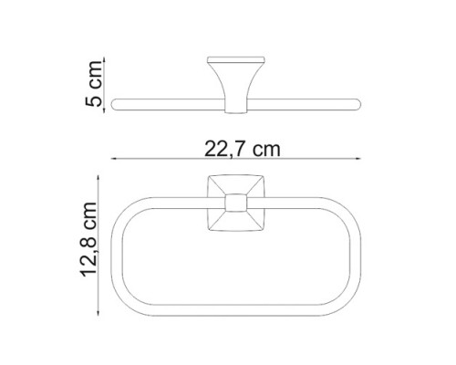 Полотенцедержатель WasserKRAFT Wern 2560, кольцо, 22.7 см, хром