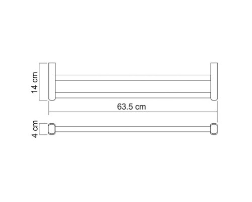 Полотенцедержатель WasserKRAFT  6840, двойной, 63.5 см, хром