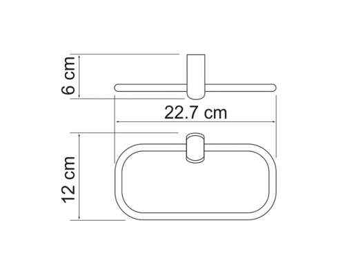 Полотенцедержатель WasserKRAFT  6860, кольцо, 22.7 см, хром