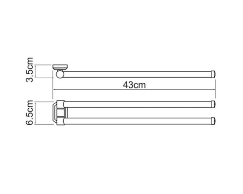 Полотенцедержатель WasserKRAFT  3031, 43 см, хром
