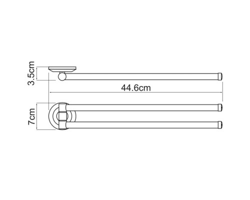 Полотенцедержатель WasserKRAFT Rhein 6231, 44.6 см, хром