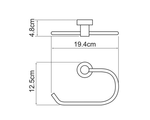 Полотенцедержатель WasserKRAFT Do 9460, кольцо, 19.4 см, хром