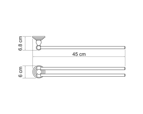 Полотенцедержатель WasserKRAFT Ammer 7031, 45 см, хром