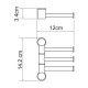 Полотенцедержатель WasserKRAFT 1053, 3 держателя, короткие, 14.2 см, хром