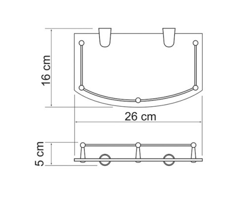 Полка стеклянная WasserKRAFT 588