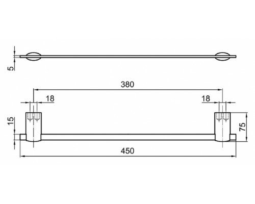 Полотенцедержатель Webert Aria AI500501 45 cм, хром