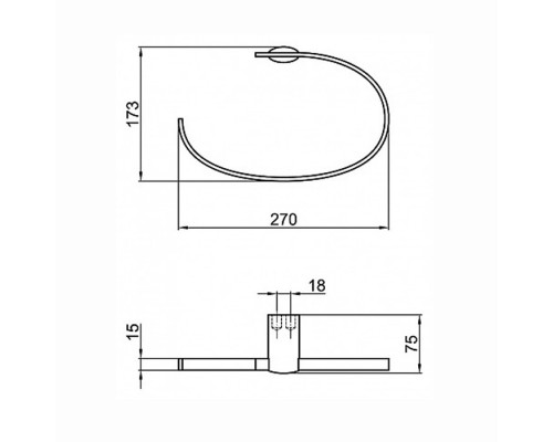 Полотенцедержатель-кольцо Webert Aria AI501201 25 x 17.3 см, хром
