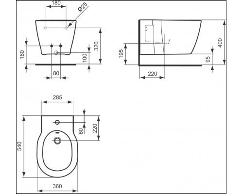 Биде Ideal Standard Connect E799701 подвесное